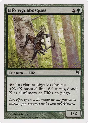 Timberwatch Elf (Spanish) - "Elfo vigilabosques" (B18) (B18), Magic Encyclopedia 2005 (Salvat/Hachette) — Magic card price