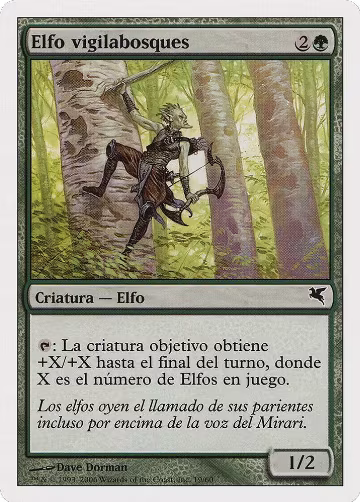 Timberwatch Elf (Spanish) - "Elfo vigilabosques" (B19) (B19), Magic Encyclopedia 2005 (Salvat/Hachette) — Magic card price
