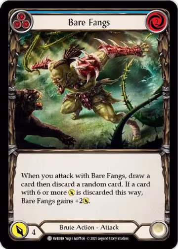Bare Fangs (Blue) (EVR010), Everfest — Flesh & Blood card price
