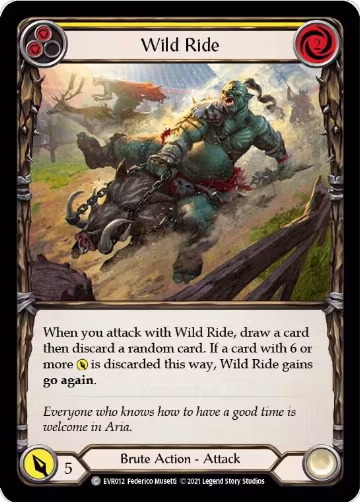Wild Ride (Yellow) (EVR012), Everfest — Flesh & Blood card price