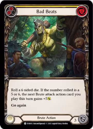 Bad Beats (Yellow) (EVR015), Everfest — Flesh & Blood card price