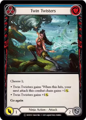 Twin Twisters (Blue) (EVR049), Everfest — Flesh & Blood card price