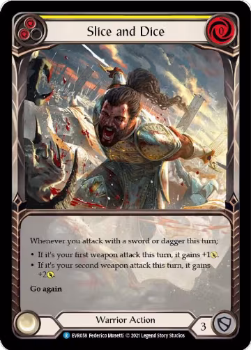 Slice and Dice (Yellow) (Extended Art) (EVR058), Everfest — Flesh & Blood card price