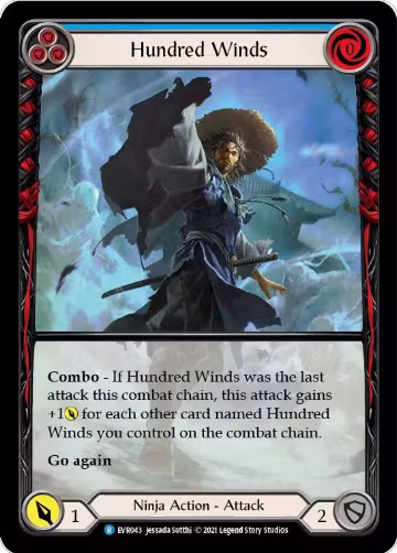 Hundred Winds (Blue) (Extended Art) (EVR043), Everfest — Flesh & Blood card price