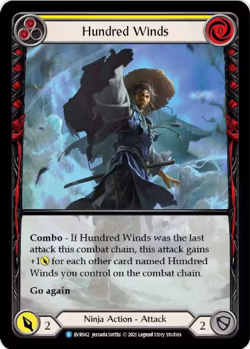 Hundred Winds (Yellow) (Extended Art) (EVR042), Everfest — Flesh & Blood card price