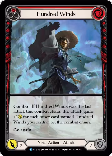 Hundred Winds (Red) (Extended Art) (EVR041), Everfest — Flesh & Blood card price