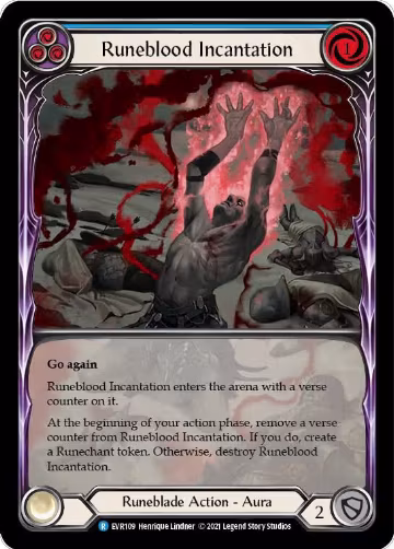 Runeblood Incantation (Blue) (Extended Art) (EVR109), Everfest — Flesh & Blood card price