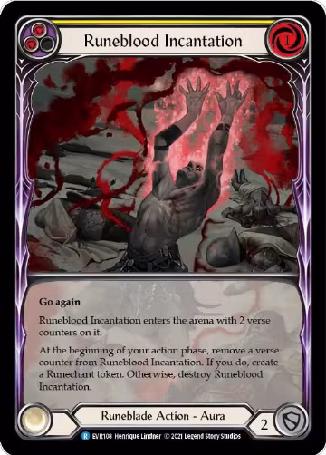 Runeblood Incantation (Yellow) (Extended Art) (EVR108), Everfest — Flesh & Blood card price