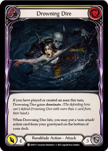 Drowning Dire (Yellow) (EVR111), Everfest — Flesh & Blood card price