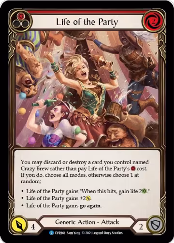 Life of the Party (Red) (EVR161), Everfest — Flesh & Blood card price