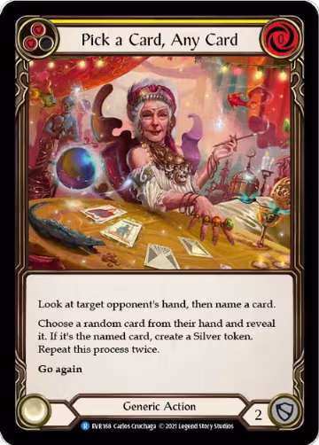 Pick a Card, Any Card (Yellow) (EVR168), Everfest — Flesh & Blood card price