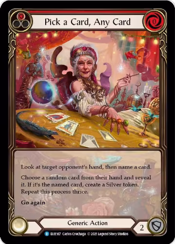 Pick a Card, Any Card (Red) (Extended Art) (EVR167), Everfest — Flesh & Blood card price