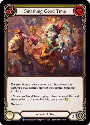 Smashing Good Time (Yellow) (EVR171), Everfest — Flesh & Blood card price