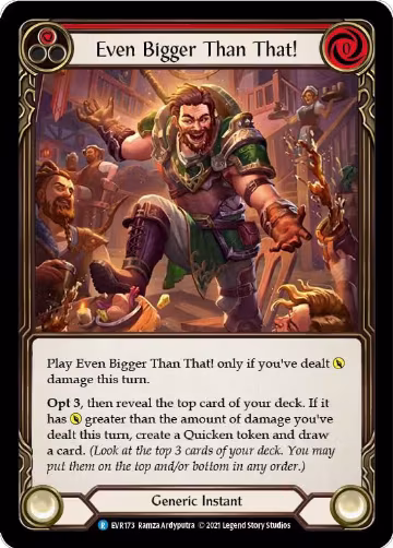 Even Bigger Than That! (Red) (EVR173), Everfest — Flesh & Blood card price