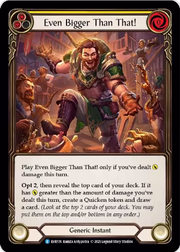 Even Bigger Than That! (Yellow) (EVR174), Everfest — Flesh & Blood card price