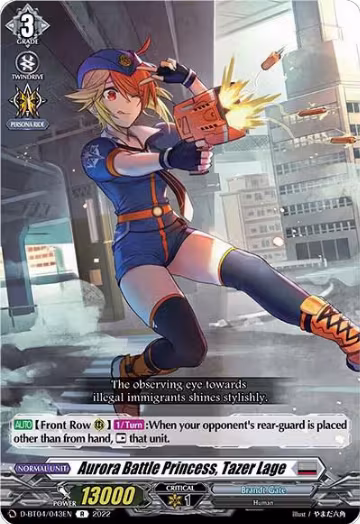 Aurora Battle Princess, Tazer Lage (D-BT04/043EN), D-BT04: Awakening of Chakrabarthi — Vanguard card price