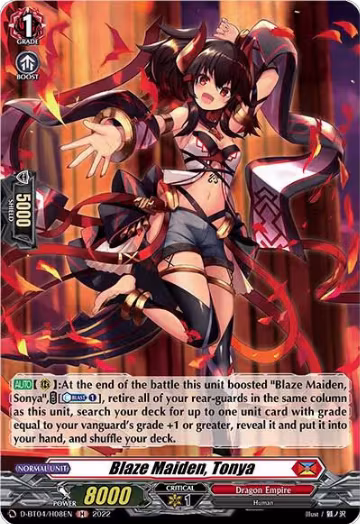 Blaze Maiden, Tonya (Holo) (D-BT04/H08EN), D-BT04: Awakening of Chakrabarthi — Vanguard card price
