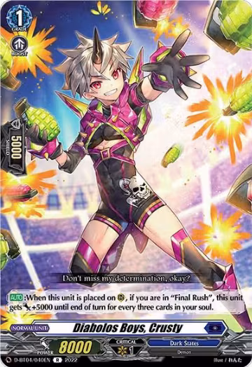 Diabolos Boys, Crusty (D-BT04/040EN), D-BT04: Awakening of Chakrabarthi — Vanguard card price