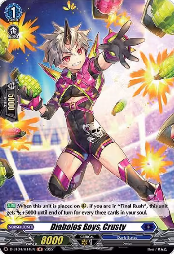 Diabolos Boys, Crusty (Holo) (D-BT04/H14EN), D-BT04: Awakening of Chakrabarthi — Vanguard card price