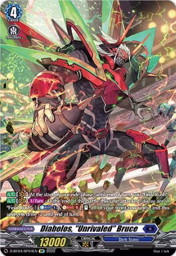 Diabolos, "Unrivaled" Bruce (SP) (D-BT04/SP04EN), D-BT04: Awakening of Chakrabarthi — Vanguard card price