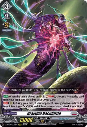 Gravidia Bacubirito (D-BT04/009EN), D-BT04: Awakening of Chakrabarthi — Vanguard card price