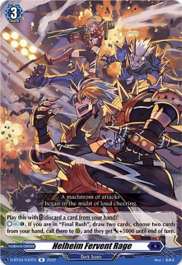 Helheim Fervent Rage (D-BT04/042EN), D-BT04: Awakening of Chakrabarthi — Vanguard card price
