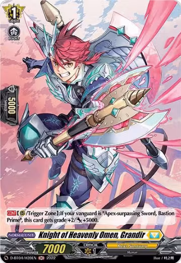 Knight of Heavenly Omen, Grandir (Holo) (D-BT04/H39EN), D-BT04: Awakening of Chakrabarthi — Vanguard card price