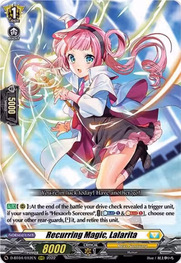 Recurring Magic, Lalarita (D-BT04/012EN), D-BT04: Awakening of Chakrabarthi — Vanguard card price