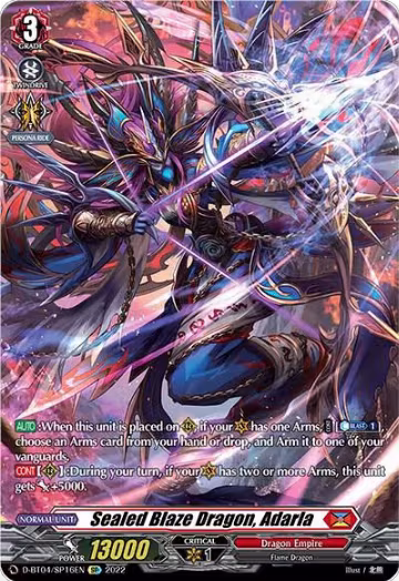 Sealed Blaze Dragon, Adarla (SP) (D-BT04/SP16EN), D-BT04: Awakening of Chakrabarthi — Vanguard card price