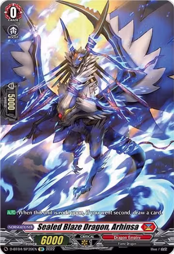 Sealed Blaze Dragon, Arhinsa (SP) (D-BT04/SP39EN), D-BT04: Awakening of Chakrabarthi — Vanguard card price