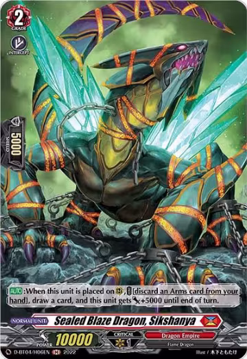 Sealed Blaze Dragon, Sikshanya (Holo) (D-BT04/H06EN), D-BT04: Awakening of Chakrabarthi — Vanguard card price
