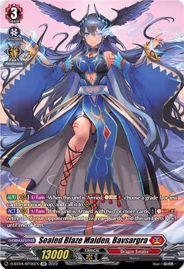 Sealed Blaze Maiden, Bavsargra (SP) (D-BT04/SP36EN), D-BT04: Awakening of Chakrabarthi — Vanguard card price