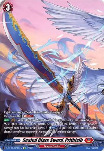 Sealed Blaze Sword, Prithivih (SP) (D-BT04/SP40EN), D-BT04: Awakening of Chakrabarthi — Vanguard card price