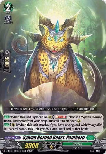 Sylvan Horned Beast, Panthero (D-BT04/028EN), D-BT04: Awakening of Chakrabarthi — Vanguard card price