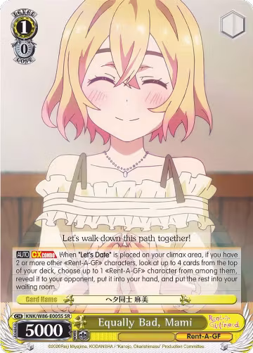 Equally Bad, Mami (SR) (KNK/W86-E005S SR), Rent-A-Girlfriend — Weiß Schwarz card price