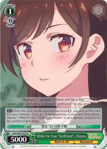 While I'm Your "Girlfriend", Chizuru (KNK/W86-E025 R), Rent-A-Girlfriend — Weiß Schwarz card price