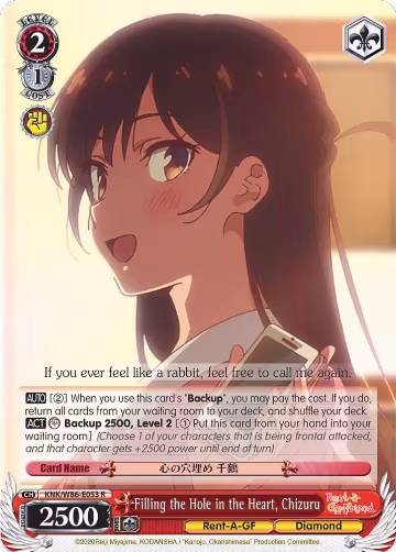 Filling the Hole in the Heart, Chizuru (KNK/W86-E053 R), Rent-A-Girlfriend — Weiß Schwarz card price