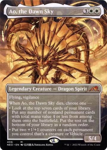 Ao, the Dawn Sky (Borderless) (406), Kamigawa: Neon Dynasty — Magic card price