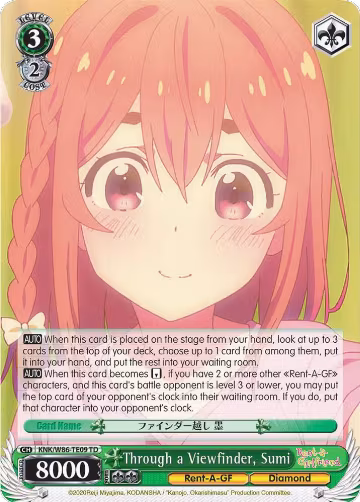 Through a Viewfinder, Sumi (KNK/W86-TE09 TD), Rent-A-Girlfriend — Weiß Schwarz card price