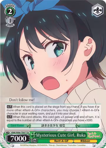Mysterious Cute Girl, Ruka (KNK/W86-TE07 TD), Rent-A-Girlfriend — Weiß Schwarz card price