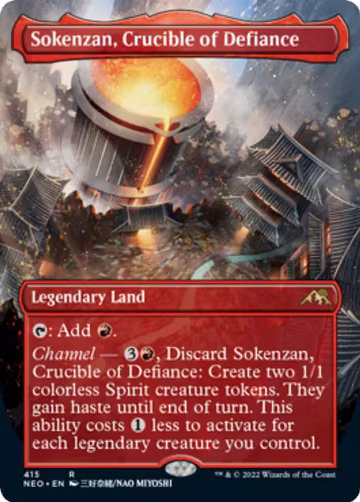 Sokenzan, Crucible of Defiance (Borderless) (415), Kamigawa: Neon Dynasty — Magic card price