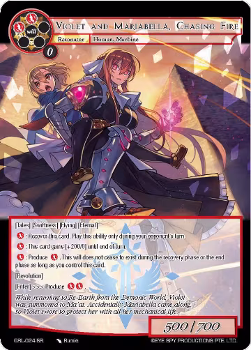 Violet and Mariabella, Chasing Fire (GRL-024), Game of Gods: Reloaded — Force of Will card price