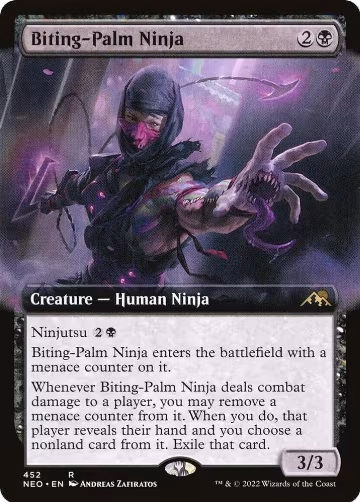 Biting-Palm Ninja (Extended Art) (452), Kamigawa: Neon Dynasty — Magic card price