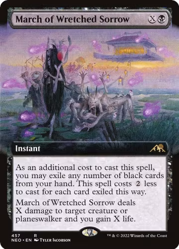 March of Wretched Sorrow (Extended Art) (457), Kamigawa: Neon Dynasty — Magic card price