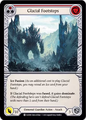 Glacial Footsteps (Red) (OLD008), Blitz Deck: Tales of Aria - Oldhim — Flesh & Blood card price