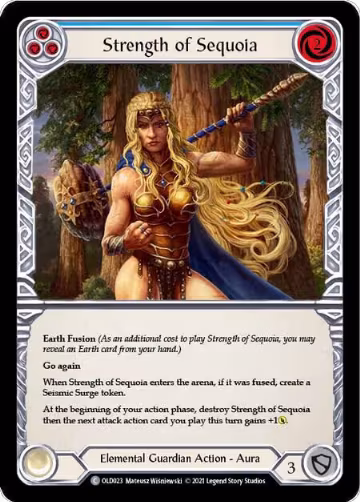 Strength of Sequoia (Blue) (OLD023), Blitz Deck: Tales of Aria - Oldhim — Flesh & Blood card price