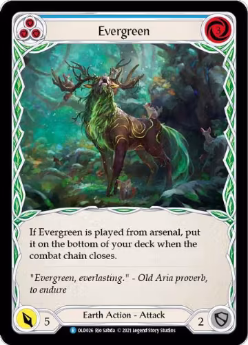 Evergreen (Blue) (OLD026), Blitz Deck: Tales of Aria - Oldhim — Flesh & Blood card price