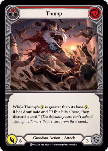 Thump (Red) (OLD028), Blitz Deck: Tales of Aria - Oldhim — Flesh & Blood card price