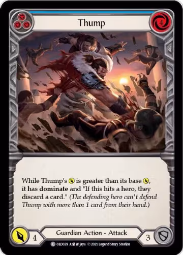 Thump (Blue) (OLD029), Blitz Deck: Tales of Aria - Oldhim — Flesh & Blood card price