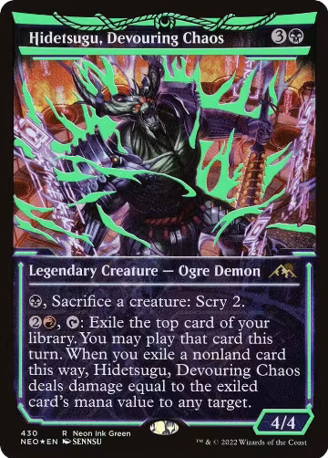 Hidetsugu, Devouring Chaos (Neon Green) (430), Kamigawa: Neon Dynasty — Magic card price